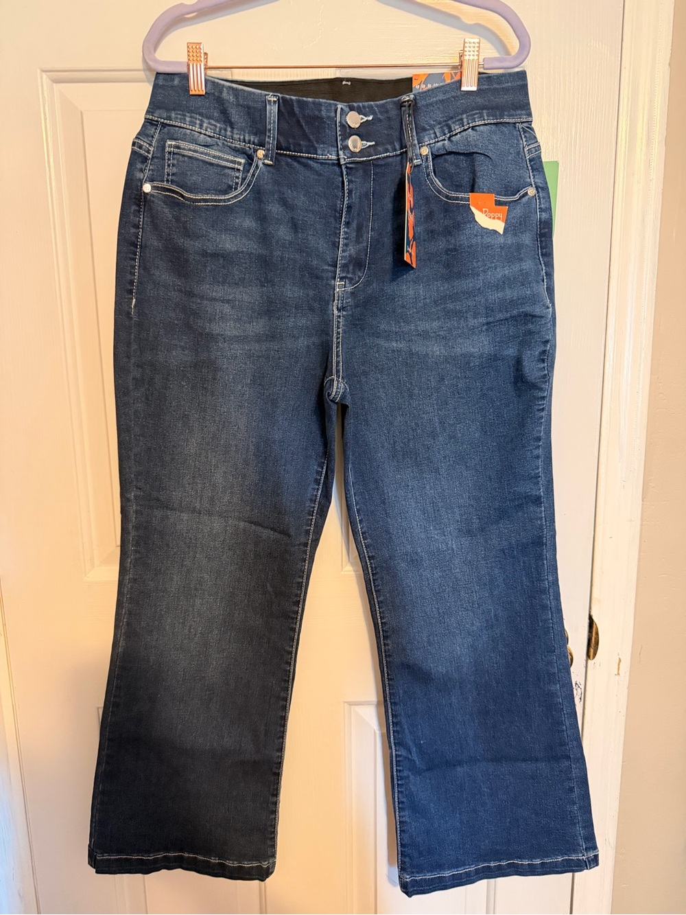 Poppy High-Rise Wide-Leg Jeans in Dark Blue